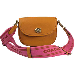 COACH WILLOW Saddle Crossbody Bag (PAPAYA) Coach Purse
